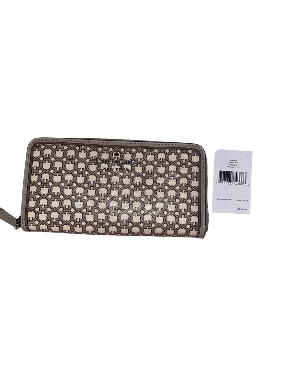 KATE SPADE LARGE CONTINENTAL SPADE LINK WHITE MULTI WALLET